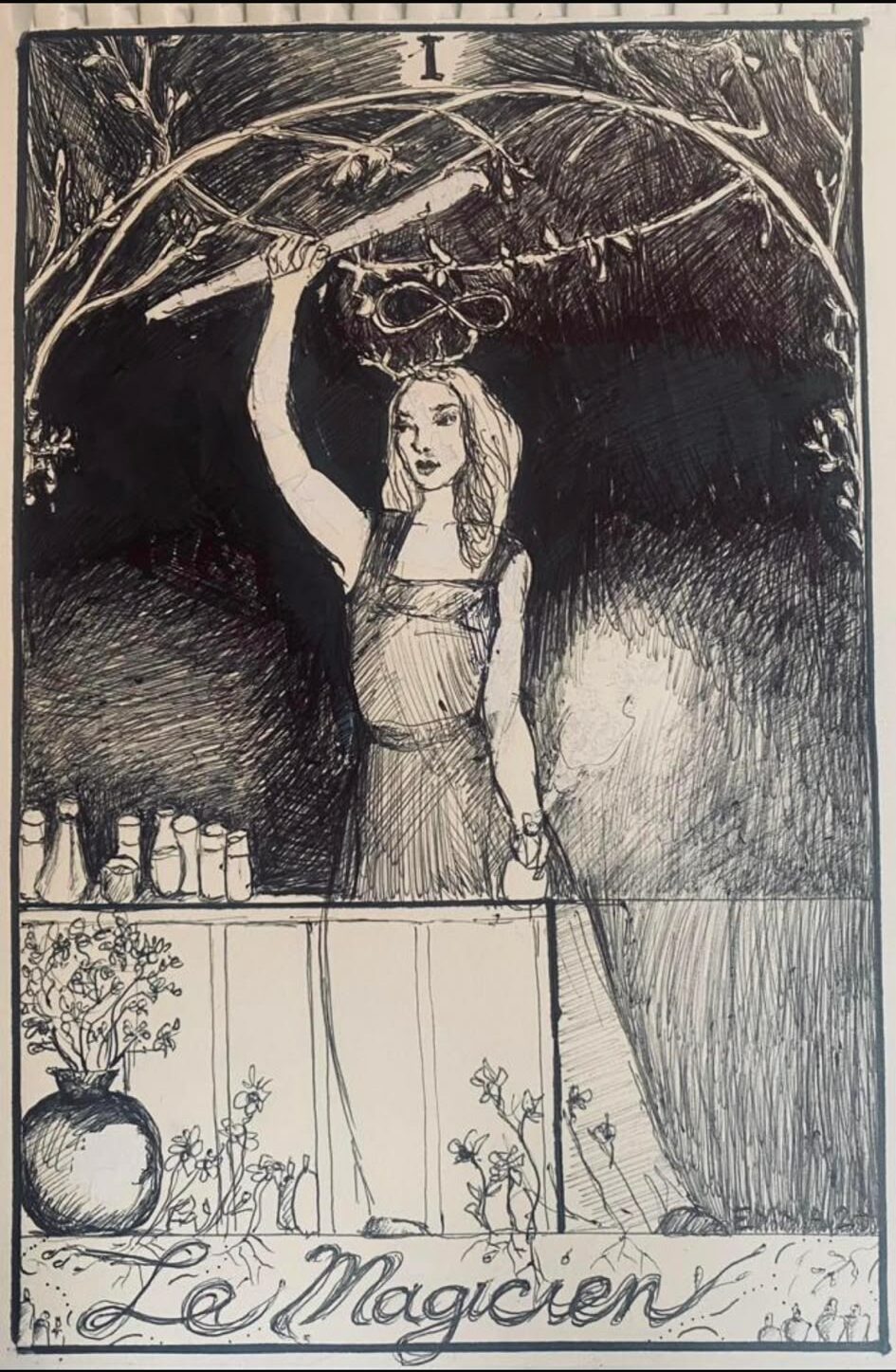 Le Magicien — dessin de Emma Macchiarini Le Magicien — dessin de Emma Macchiarini